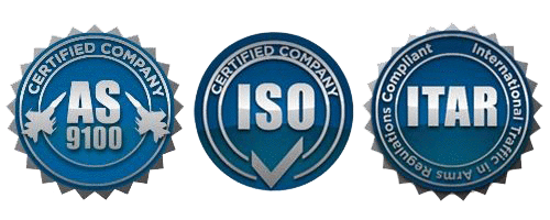 AS9100, ISO, ITAR certifications.