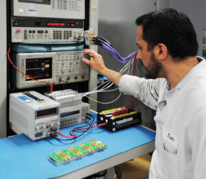 A man conducting an RF Testing