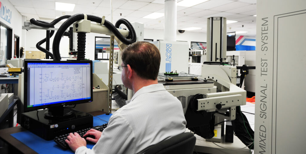 A scientist doing a linear test