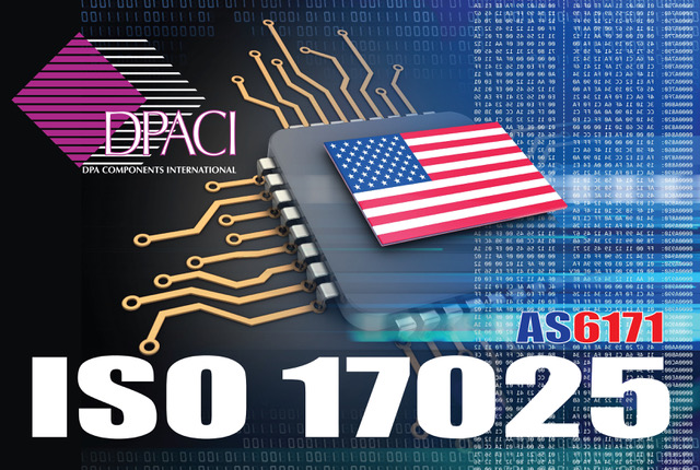 ISO 17025 certified electronics company logo.